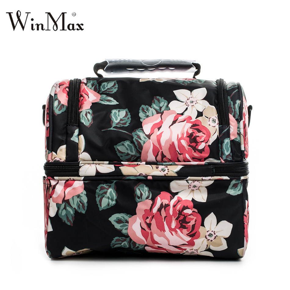 Winmax Brand Thicken Two Layer Cooler Lunchbox Insulated Thermal Food Fresh Wine Picnic Cooler Bag Tote Handbags Women Lunch Bag