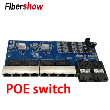 POE 8 RJ45 2 SC fiber Gigabit Ethernet switch Fiber Optical Single Mode UTP Port 10/100/1000M Board PCBA