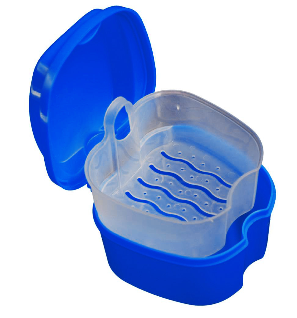 Denture Bath Box Cleaning Teeth Case Dental False Teeth Storage Box With Hanging Net Container Container Denture Boxs Container#