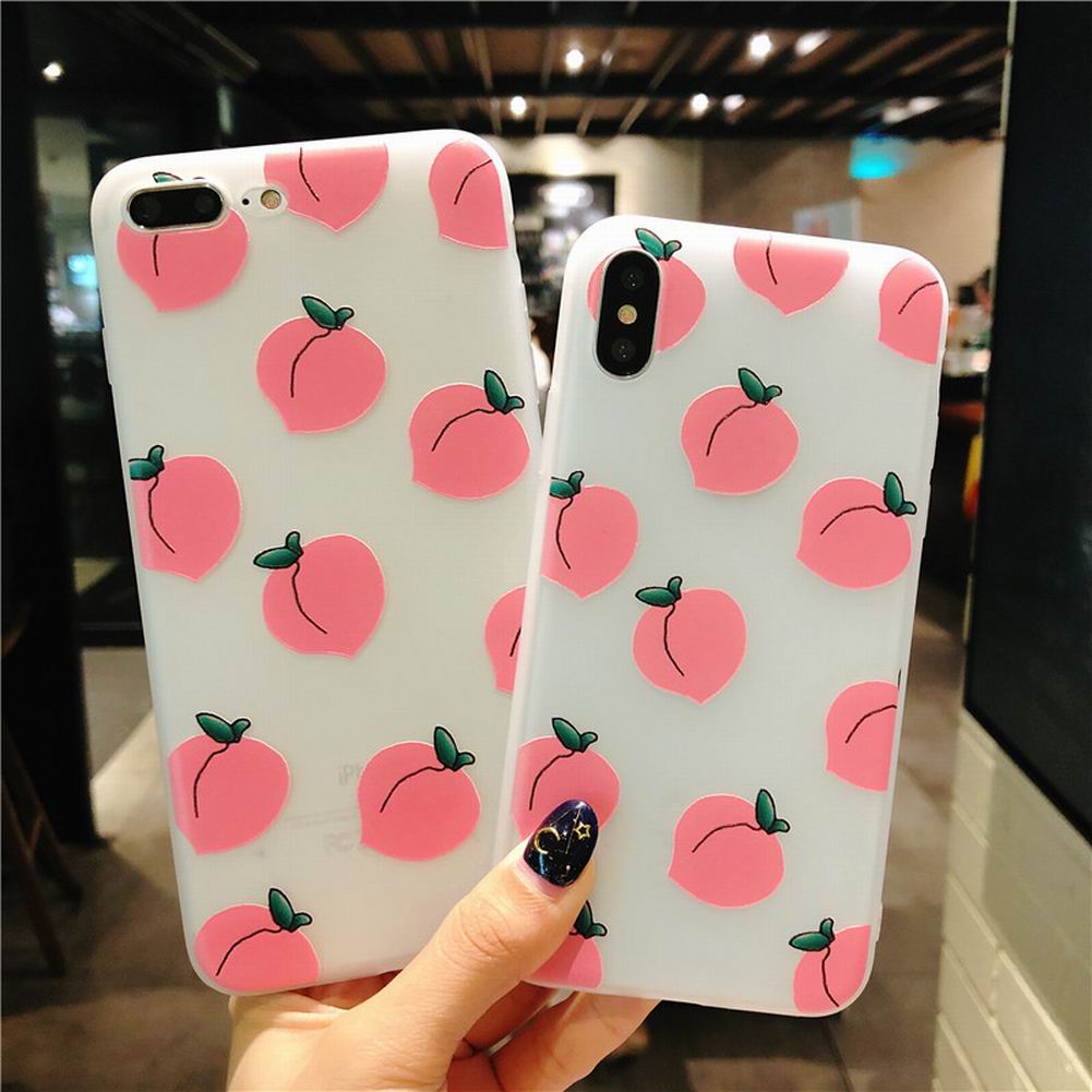 Fresh Simple Peach Pattern Soft TPU Mobile Phone Case Compatible With iPhone