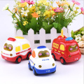 4pcs Friction Car Push and Go Car Mini Powered Play Vehicles with Screen Button for Light and Music Educational Toys