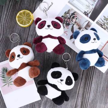 1Pc Cute Panda Key Chain Bag Pendant Little Plush Toy Kids Gift Wedding Celebration Car Pendant