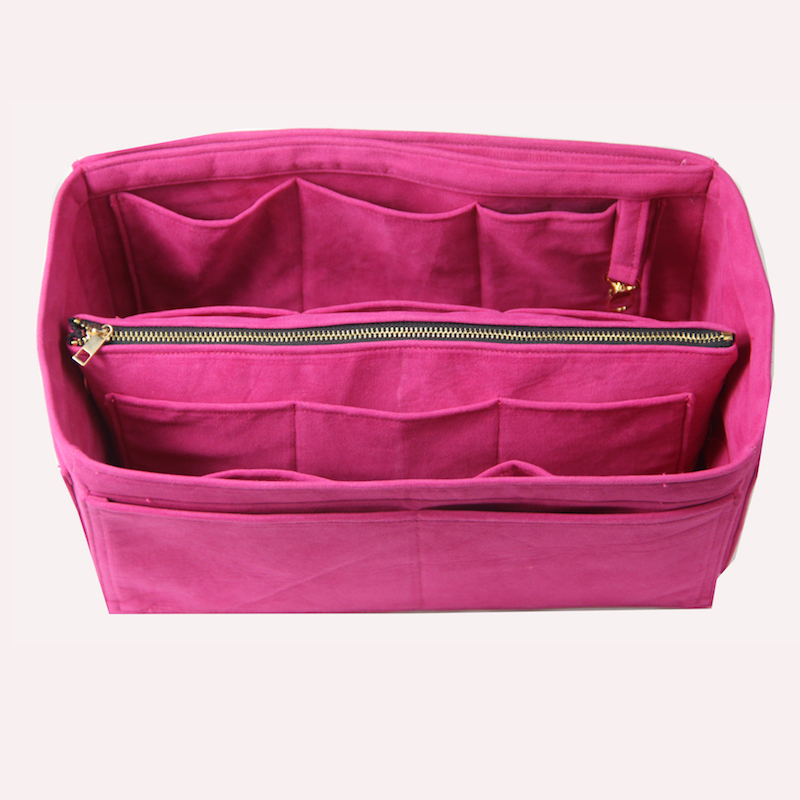 Fits Neverfull Speedy Delightful Velvet Bag Handbag Organizer Bag In Bag Tote Purse Insert Organizer(w/Detachable Zip Pocket)
