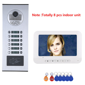 8/9/10/11/12 Apartment/Family Video Door Phone Intercom System RFID IR-CUT HD 1000TVL Camera with 12 button Waterproof