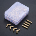 DRELD 100pcs Brass Concealed Barrel Hinges Jewelry Wood Boxes Cabinet Hidden Invisible Furniture Hinge 4*20mm with Storage Box