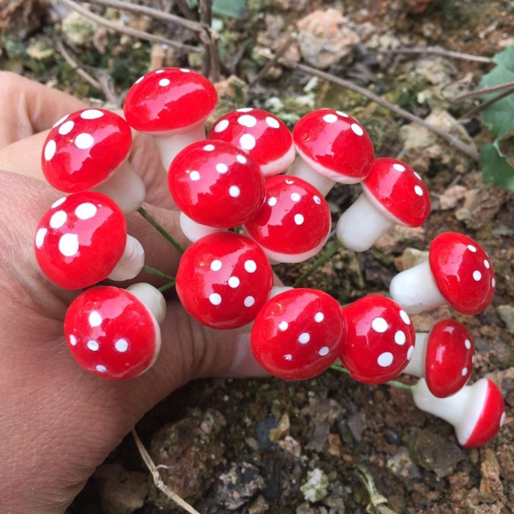 10pcs Mini Foam Mushroom Artificial Plant Flowers For Wedding Fungus Decoration DIY Wreath Gift Scrapbooking Craft Bacterium