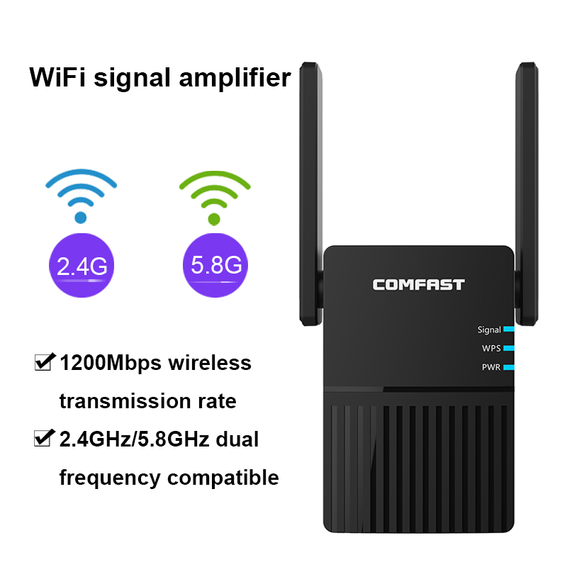 Dual Band 2.4+5Ghz 1200Mbps Long Range Wireless Wifi Router High Power Wifi Repeater Wifi Extender Wlan Wi-fi Amplifer