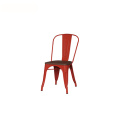 Outdoor Wooden Seat Metal Tolix Dining Chair