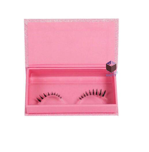 Custom Pink Glitter Natural Lashes Packaging Box