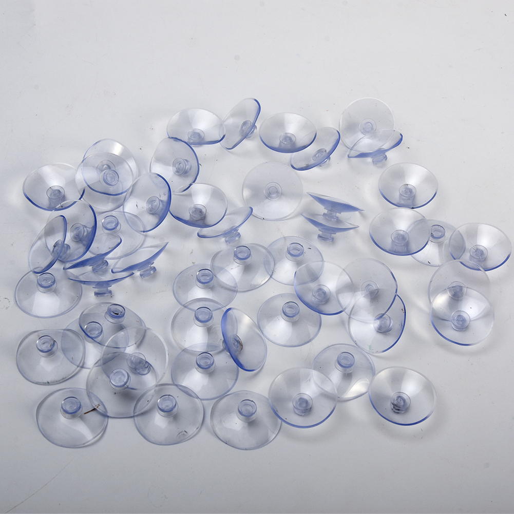 50pcs/set 30mm Head Mushroom Head Sucker Glass Door Window Sucker Upick 3CM White PVC Suction Cups Hooks Home Decor Hanging