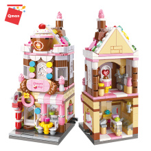 Qman City Corner Series Model Street Mini Building Honey Sweet Dessert House Block Toys