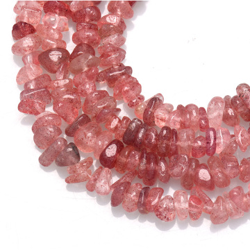 3-10mm Strawberry Quartz Tumbled Chips Stone,Crushed Crystal Quartz Pieces,Irregular Shaped Stones Saled by 16.5