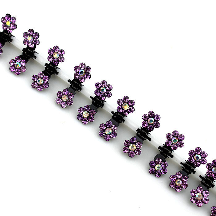 90Pcs Baby Girls Hair Claw Clips Crystal Rhinestones Tiny Hair Clip Colored Flower Hair Bang Pin for kids Women Hair Accessories