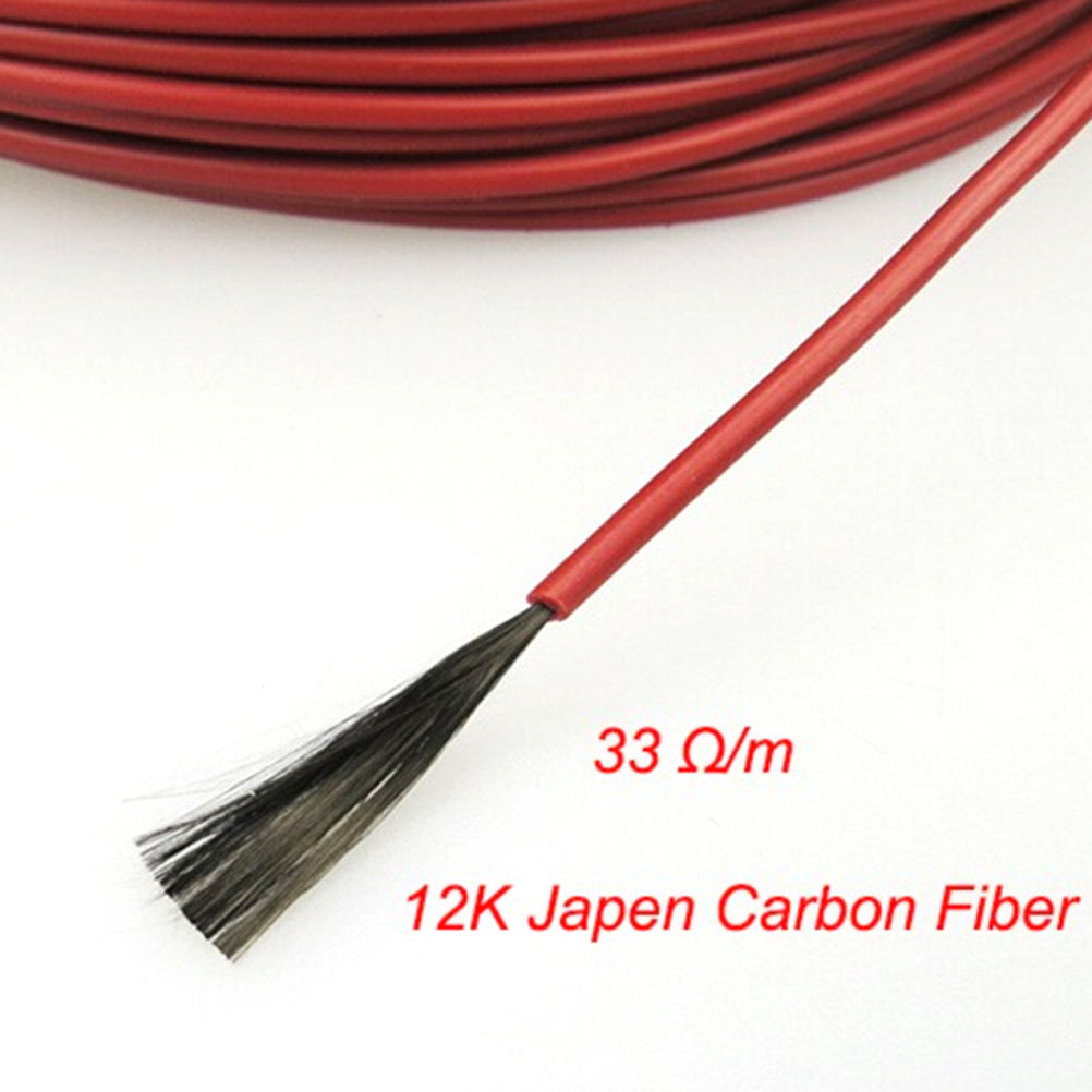 1Roll 20M 12K 33Ohm 3.0 mm Carbon Warm Floor Cable Carbon Fiber Heating Wire Electric Hotline New Infrared Heating Cable