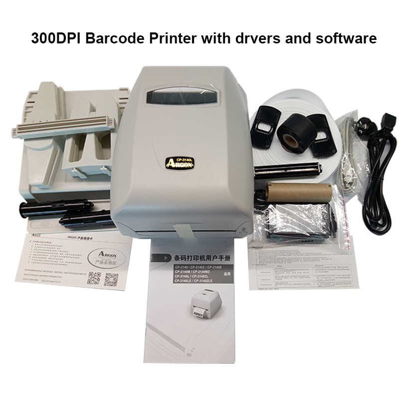 Thermal transfer label printer washing label printing solution with paper holder ribbon and silk clothes label easy for printing