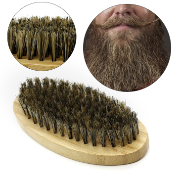 Good Quality Bamboo Men Shaving Beard Brush Natural Oval Boar Bristle Beard Grooming Comb Softening Mustache Beard Shaving Brush
