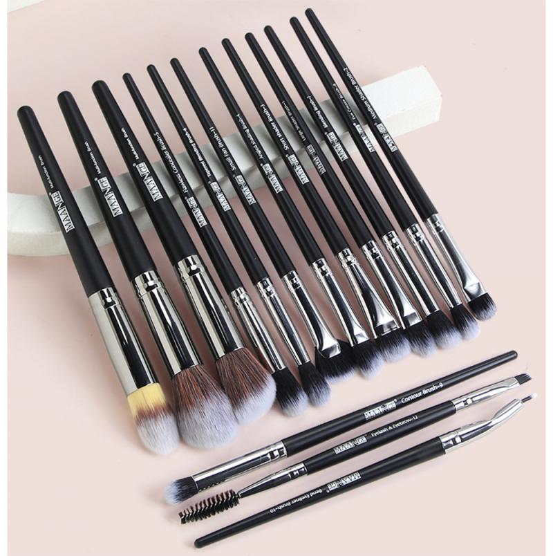 MAANGE 15/9 Pcs Makeup Brushes Tool Set Powder Eye Shadow Foundation Blush Blending Cosmetic Make Up Brush Kit