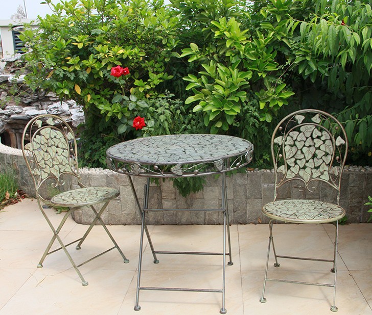 Garden Sets Outdoor Furniture metal 2 chairs & 1 table sets foldable table chairs sets patio furniture salon de jardin exterieur