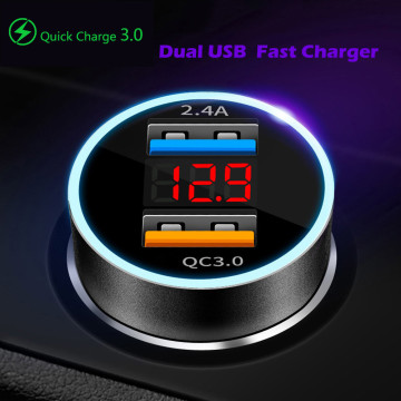 Dual USB Car Charger for iPhone 11 XR Max Xiaomi Samsung Quick Charge 3.0 Fast Charging Car-Charger Phone Charger Adapter in car