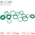 CS 3.1mm OD 10-115mm Green FKM Fluorine Oil Sealing Gasket Rubber O Ring