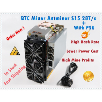 Used BTC BCH 7nm Asic Miner AntMiner S15 28T SHA256 Miner Better Than BITMAIN S9 S9j Z9 WhatsMiner M3 M10 in stock ship