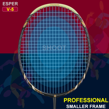 ESPER V5 Badminton Racket Professional Carbon Fiber Barminton Racquet Lightweight Slim 6.5mm Shaft With String Gifts For Adult