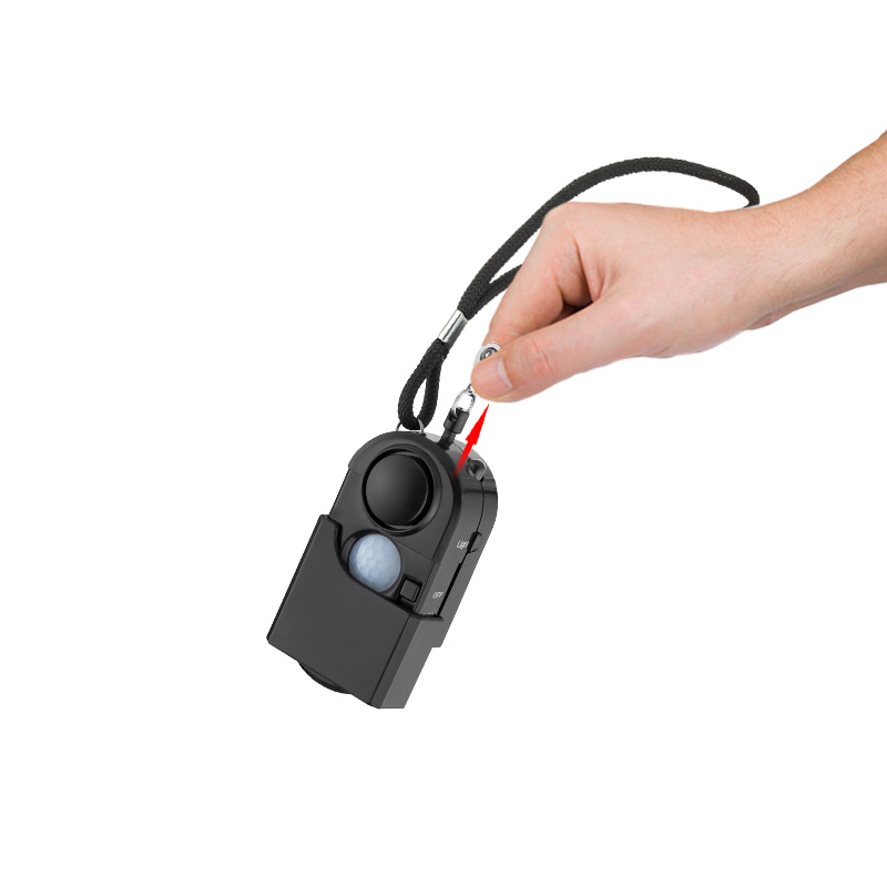 120dB Camping Alarm Infrared Motion Detector Personal Self Defence Keychain LED Light Flashlight Vocation Alarm Security Sensor