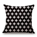 Black and White Geometry Pillowcase Cotton Linen Pillow Cover Cushion Home Decoration Family Gift 18X18''