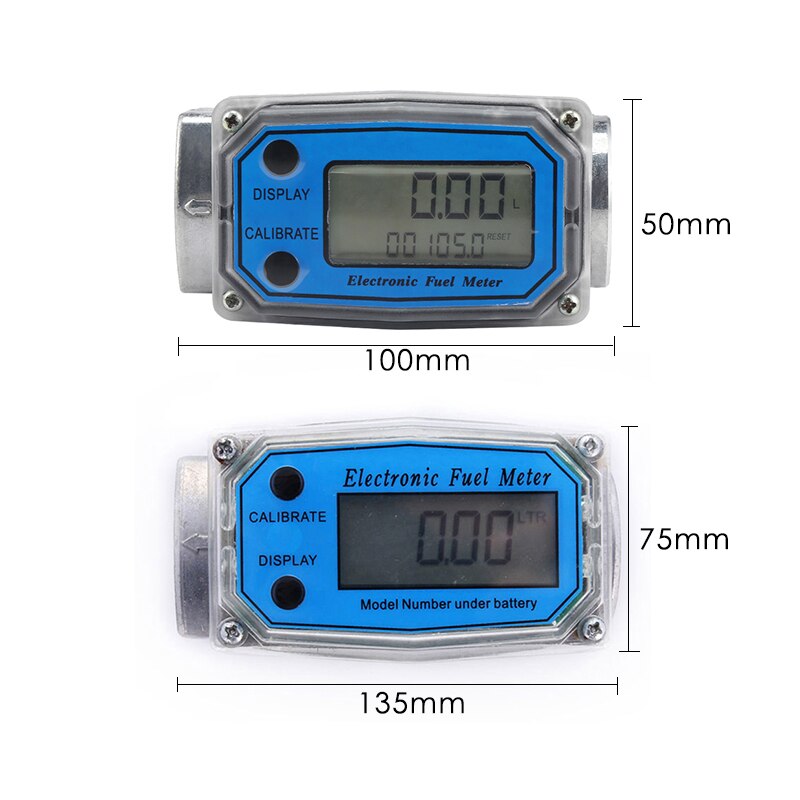 Turbine Water Flowmeter with Digital LCD Display Digital Meter Car Gasoline Methanol Sensor Indicator Controller Transfer Meter