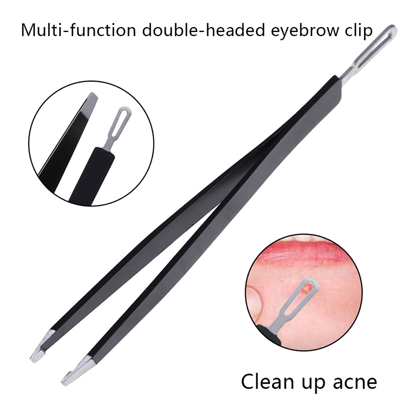 1Pc Makeup Tool Stainless Steel Eye Lashes Acne Needle Tweezers False Fake Eyelash Tweezers Nippers Pointed Clip