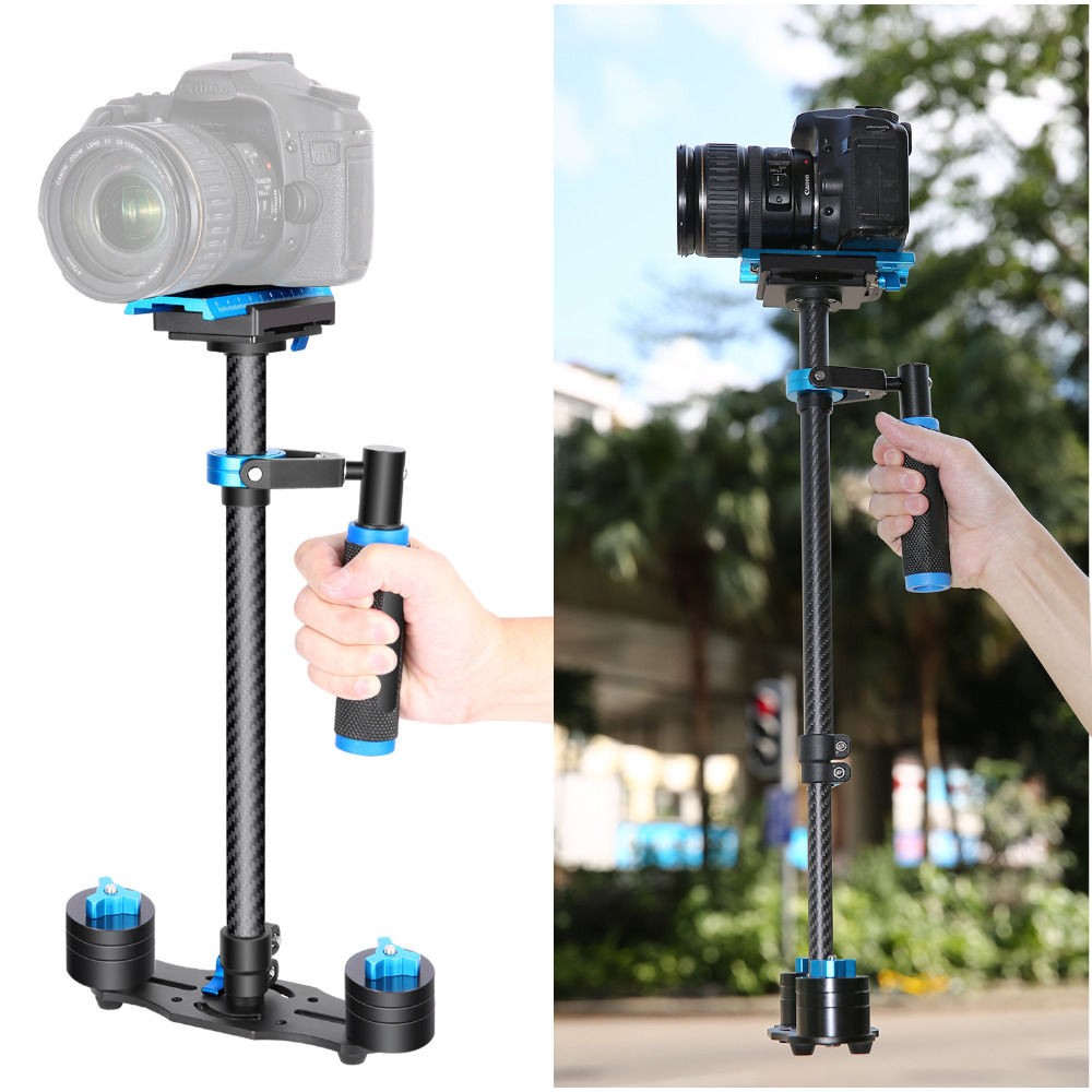 Neewer Carbon Fiber 24 inches/60 cm Handheld Stabilizer 1/4 3/8 inch Screw Quick Shoe Plate for Canon/Nikon/Sony