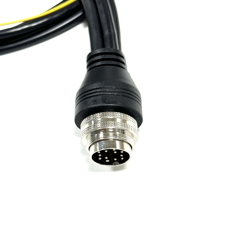 Heavy Duty Cummins 9Pin Diagnostic Cable M16 12Pin to RJ45 DC5521 Adapter Harness