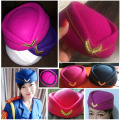 Naiveroo Airline Stewardess Cadet Sexy Formal Uniform Hat Caps Accessory Wool Felt Pillbox Air Hostesses Beret Hat Base Cap