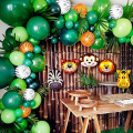 109pcs Palm Leaf Animal Balloons Garland Arch Kit Jungle Safari Party Supplies Favors Kids Birthday Party Baby Shower Boy Decor