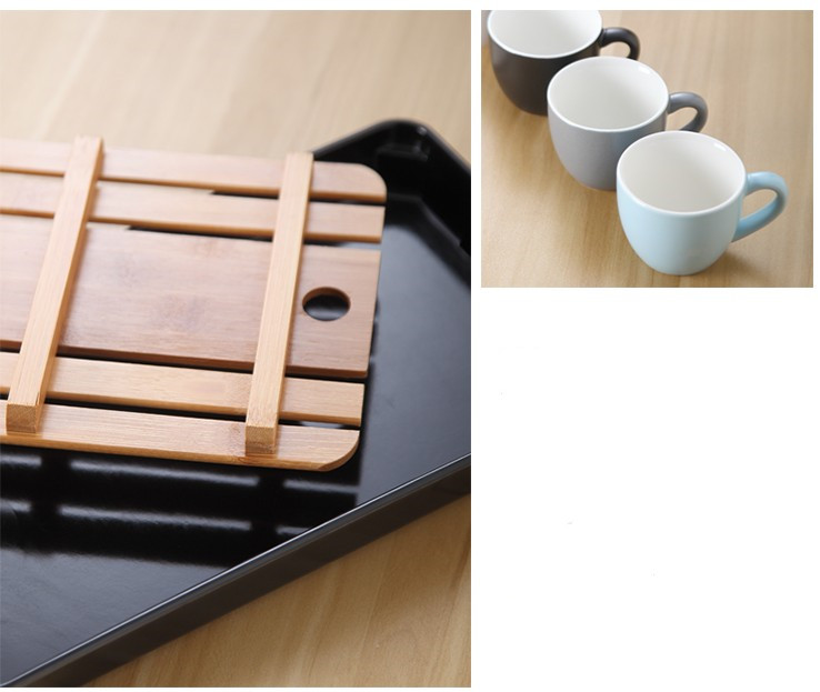 1300ML Bamboo Tea Tray-Japanese imitation ceramics Tea Set-Drainage Water Storage Tea Tray -Room Tea Board-Chinese Tea Tools