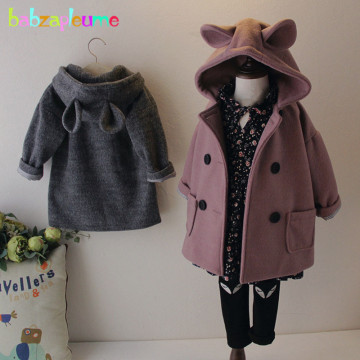 2018 Autumn Winter Korean Baby Girls Jackets Cute Hooded Wool Coats For Kids Clothes Infant Outerwear Children Clothing BC1655