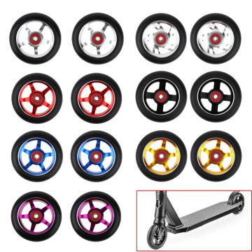 2pcs Replacement 100mm Push/Kick/Stunt Scooter Wheels Replacements with 608 ABEC-9 Bearings & Bushings Scooter Parts Accessories