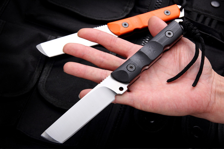 Free shipping The sharp Outdoor defense 60HRC height hardness D2 steel hunting knife G10 handle Outdoor straight knife