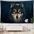 Wolf's Gaze Holy Animals Tapestry Tribal Animal Decoration Wall Hanging Wall Tapestry Home Decor Textile