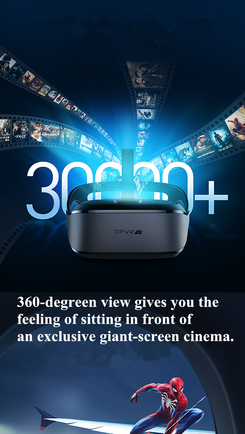 DeePoon PRO E3 4K VR Headset 3D Theater Goggles,Resolution 3840*2160 FHD Screen Virtual Reality System Combine with NOLO CV1