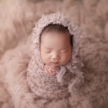 Newborn Baby Photography Props Baby Photo Knitting Costume Infant Vintage Cotton Wrap Nursling Soft Blanket Dress Up For Neonate