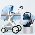 3 in 1 Baby Stroller With Car Seat Foldable Carriage Pram Luxury PU Leather Travel System Trolley Walker For Newborns