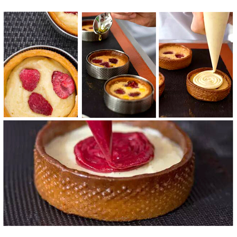 Meibum Round Stainless Steel Tart Ring Suit French Dessert Cheese Mousse Cake Mold Fruit Cream Pie Pan Bake Tools Pizza Mould