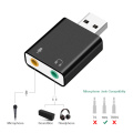 For Mac Window Computer Android USB to Jack 3.5mm 7.1 External USB Sound Card Headphone Audio Adapter Microphone Sound Card