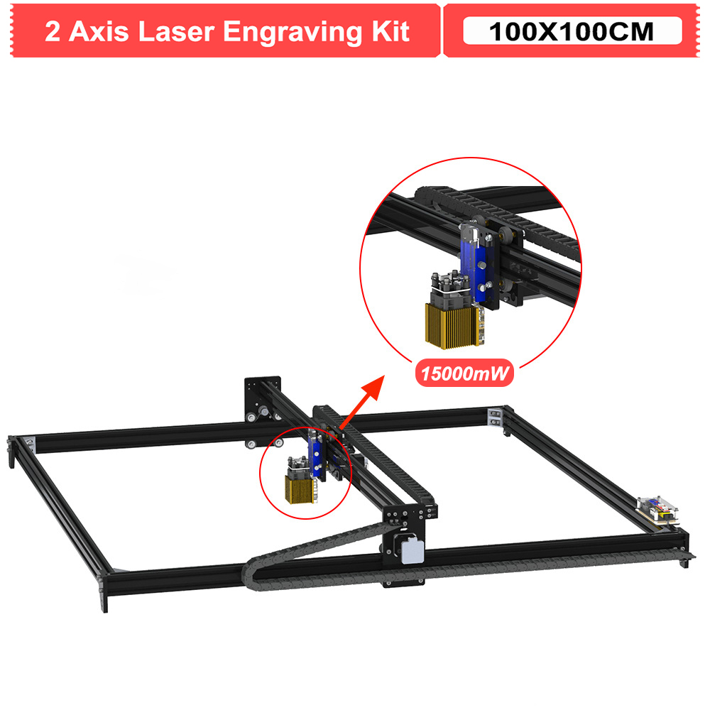 15000mW 100*100CM 2Axis Laser Engraving Machine Desktop DIY Laser Engraver Cutter Wood Router Kit