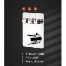 Triple Outlet Switch Thermostatic Shower Mixer Valve