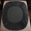 1pcs Black Bed Sheet Elastic Solid Fitted Sheets Absorbent Washable Quick Drying Bed Sheets Home Hotel Mattress Protector Cover