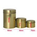 Custom Logo Gold Color Round Tea Tin Box