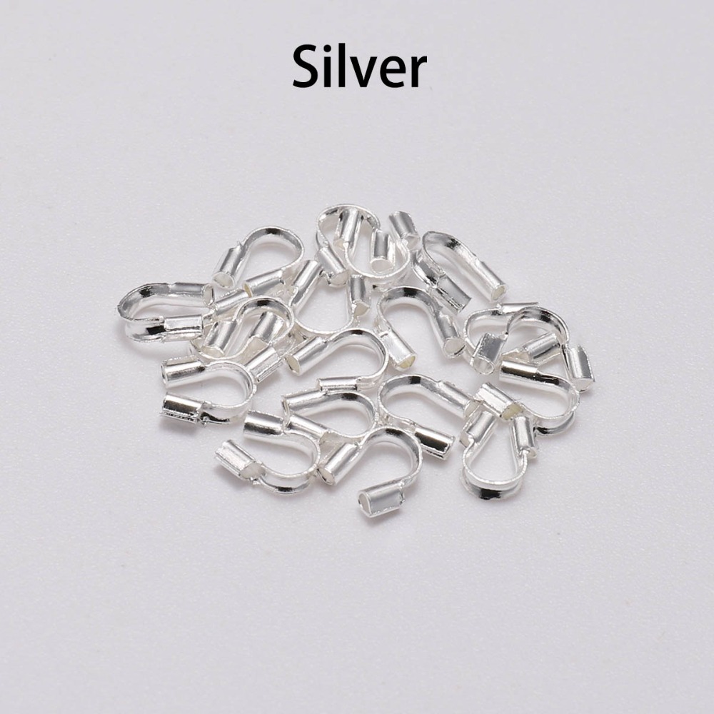 100Pcs/Bag 4.5*4mm Wire Protectors Wire Guard Guardian Protectors Loops U Shape Connector Accessories For Jewelry Making Finding