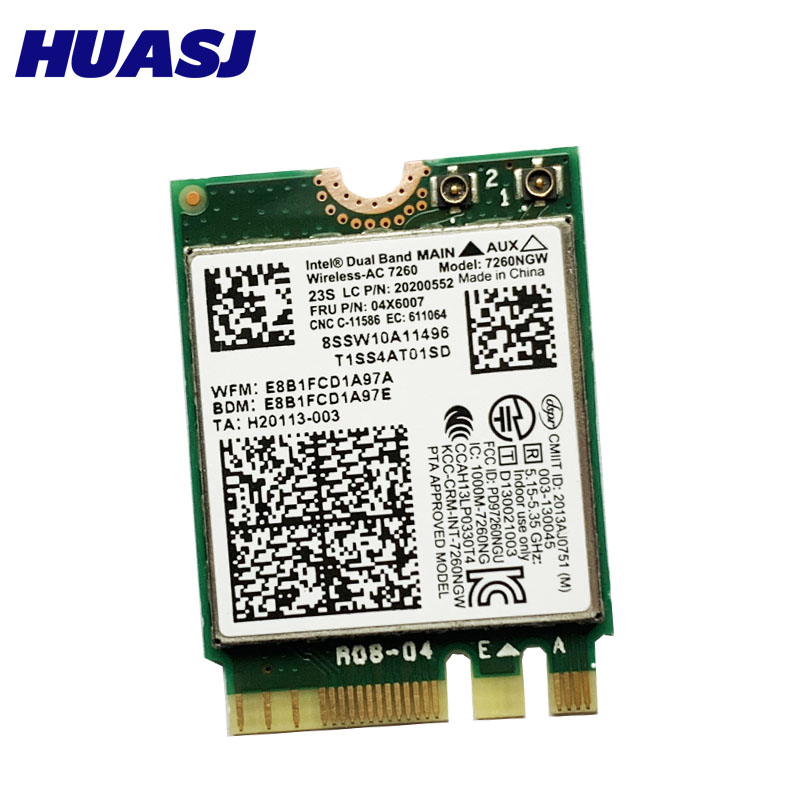 Huasj Intel Wireless-AC7260 7260NGW AC 867M wifi bluetooth 4.0 network card for Lenovo T440 X240 B40 B50 Y40 Y70 Y50 FRU 04X6007